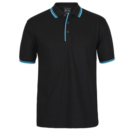 Classic Contrast Polo Aqua Black
